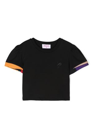 tshirt in cotone nero EMILIO PUCCI KIDS | PV8A21J0177930